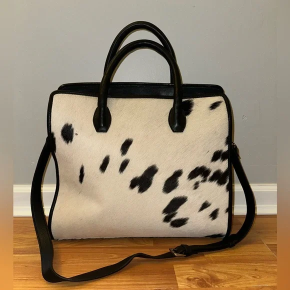 RARE-Tony Bianco Carla Black/White Pony Tote Bag - Picture 2 of 6